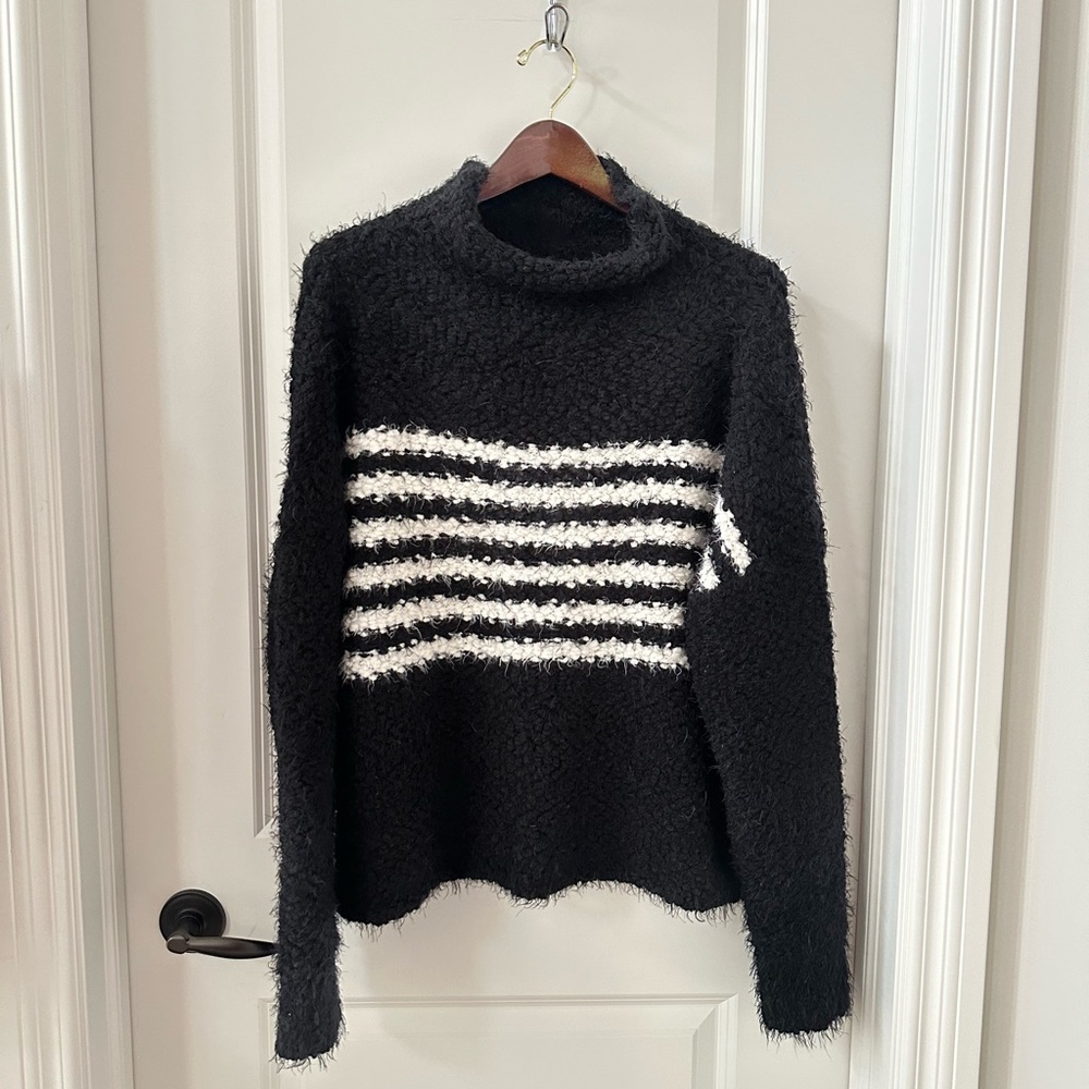 Lovestitch Black and White Cowl Neck Sweater
